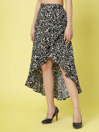 OOMPH! Long Skirts for Women Black - msk054