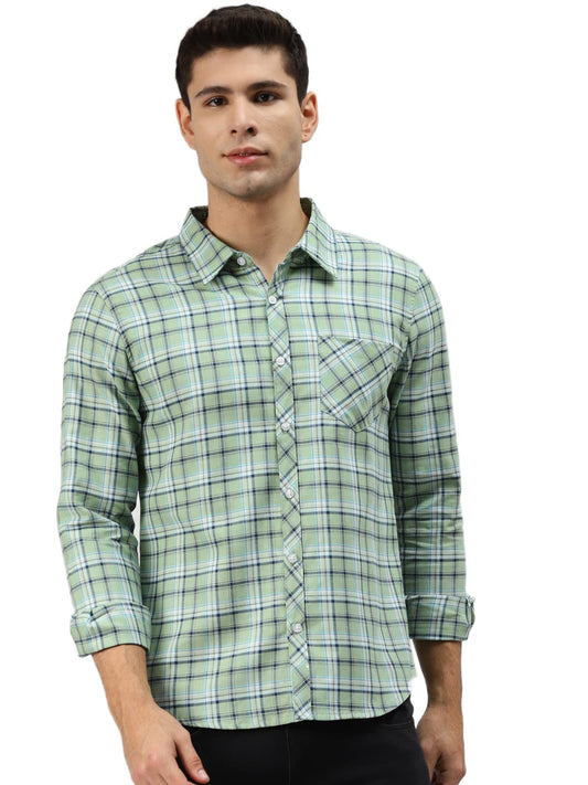 Hubberholme MenS Cotton Check Regular Fit Casual Shirt - Pure Soft Cotton Checked Shirts For Men Stylish/Trendy Full Sleeve Shi