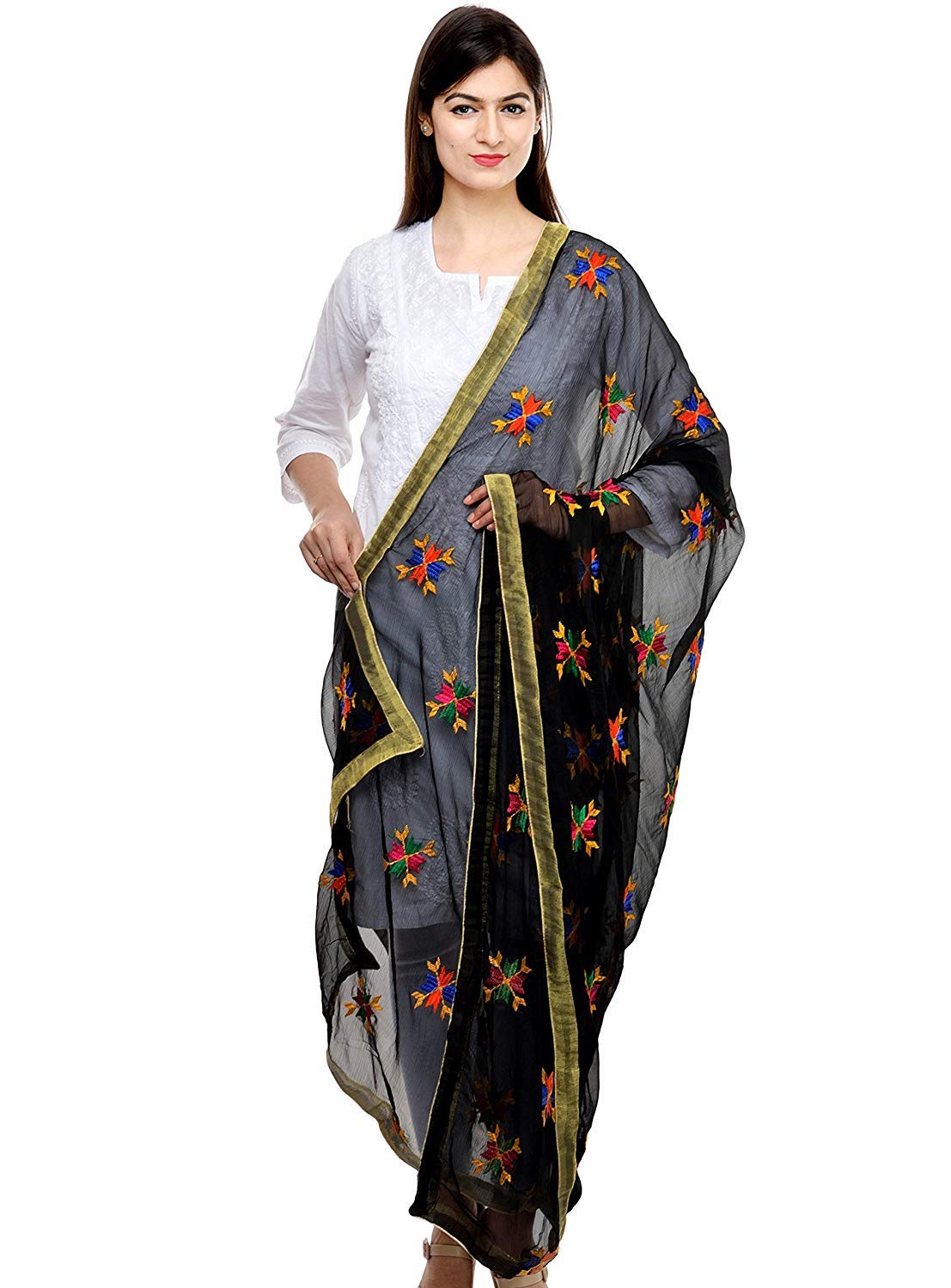 Weavers Villa WomenS Embroided Dupatta, 2.25 Mtrs