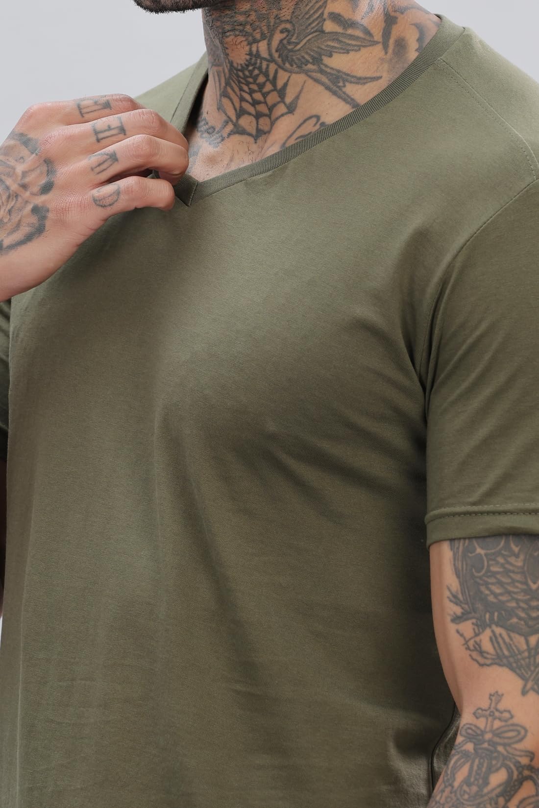 ADRO V-Neck T Shirt for Men, 100% Cotton Vneck Tshirt is Ideal for Casual wear, Workouts and Loungewear, Adding a Stylish Touch.