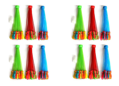 PARTISH Holi Water Magic Balloons l Set of 12 Bunch l 444 baloons l Multicolour l Quick Fill and Auto Tie in 60 Seconds with Uni
