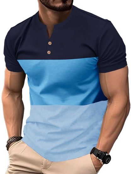 Noble Monk MenS Half Sleeves Henley Neck T-Shirt | Colorblock T-Shirt For Men