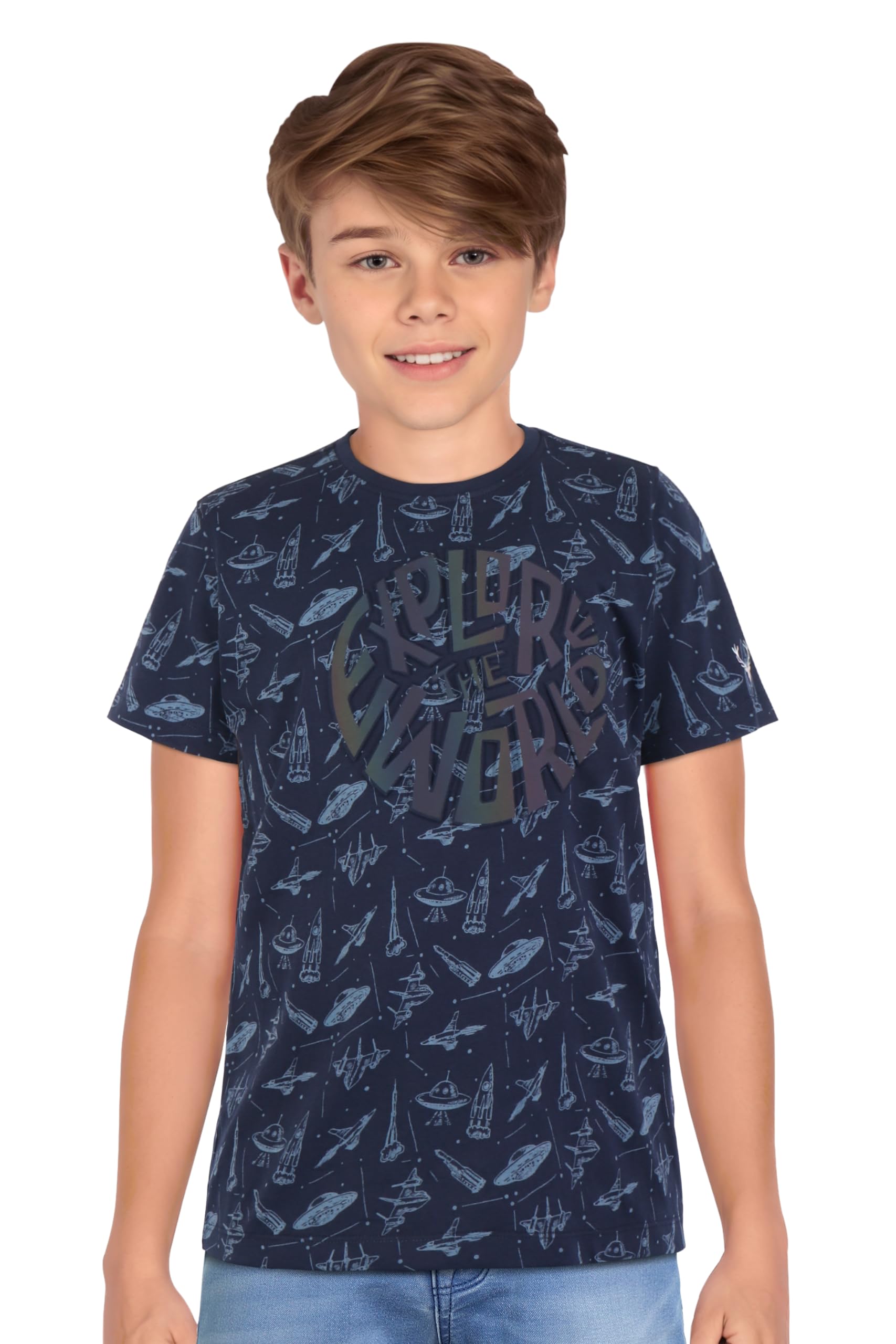 Allen Solly Boys Regular Fit Printed Crew Neck T-Shirt