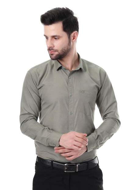 Xjarvis Clifton MenS Regular Fit Cotton Blend Plain Shirt  Full Sleeves Casual & Formal Summer Shirt With Pocket Design & Sprea