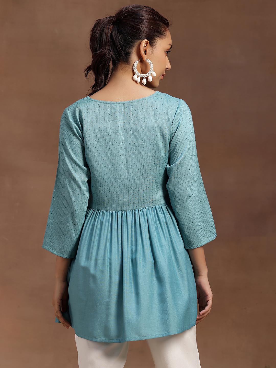 Libas WomenS A-Line Kurti (29144_Sea Green