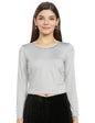 Aurelia Womens Solid Regular Top (20AUA30241-501760_Silver M)