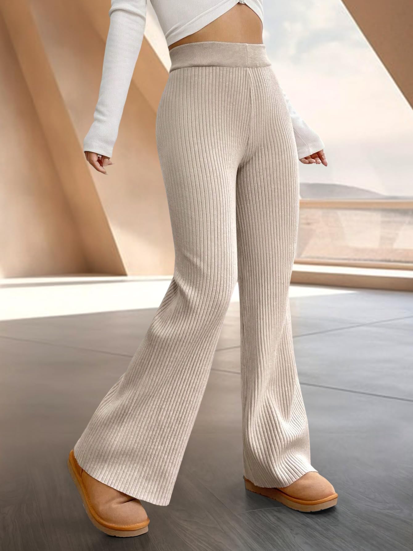 Tee Projekt Regular Fit Trousers for Women | Casual Trousers for Women Beige -Olive