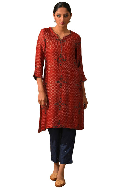 W for Woman Women's Viscose Print Regular Kurtas