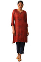 W for Woman Women's Viscose Print Regular Kurtas