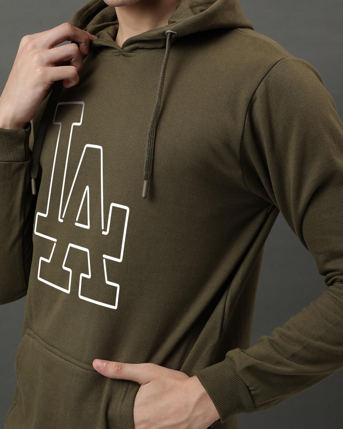 ADRO Cotton Sweatshirt for Men | Mens Hooded Hoodie | Olive