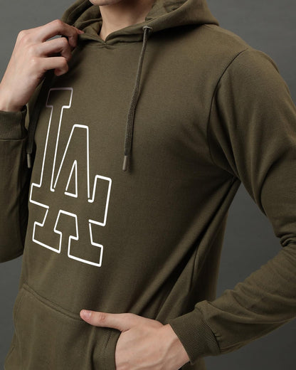 ADRO Cotton Sweatshirt for Men | Mens Hooded Hoodie | Olive