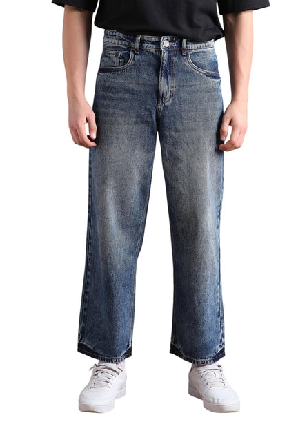 Hubberholme Men Cotton Washed Baggy Mid-Rise Jeans 19