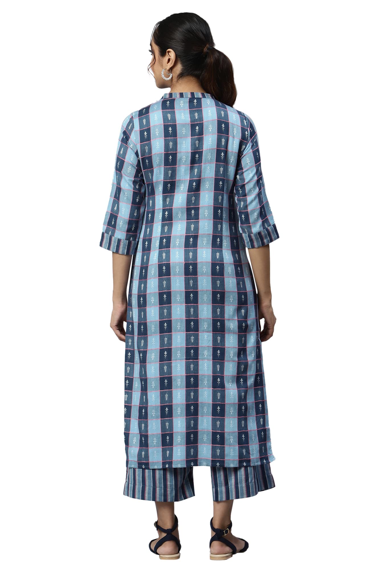 Aurelia Women's Geometric Print Cotton Kurta Set with Palazzos