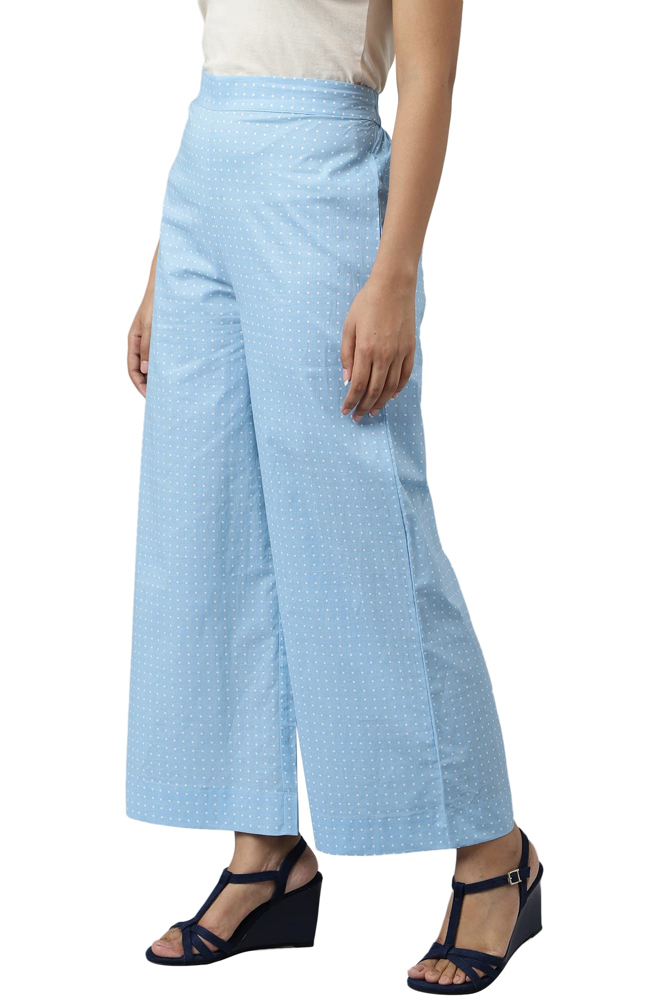 Aurelia Printed Pure Cotton Strechable Palazzo Pants for Women | Ankle Length Palazzo Pants for Women | Pure Cotton Palazzo Pant