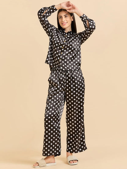 Sweet Dreams Women Printed 3 Piece Set Black