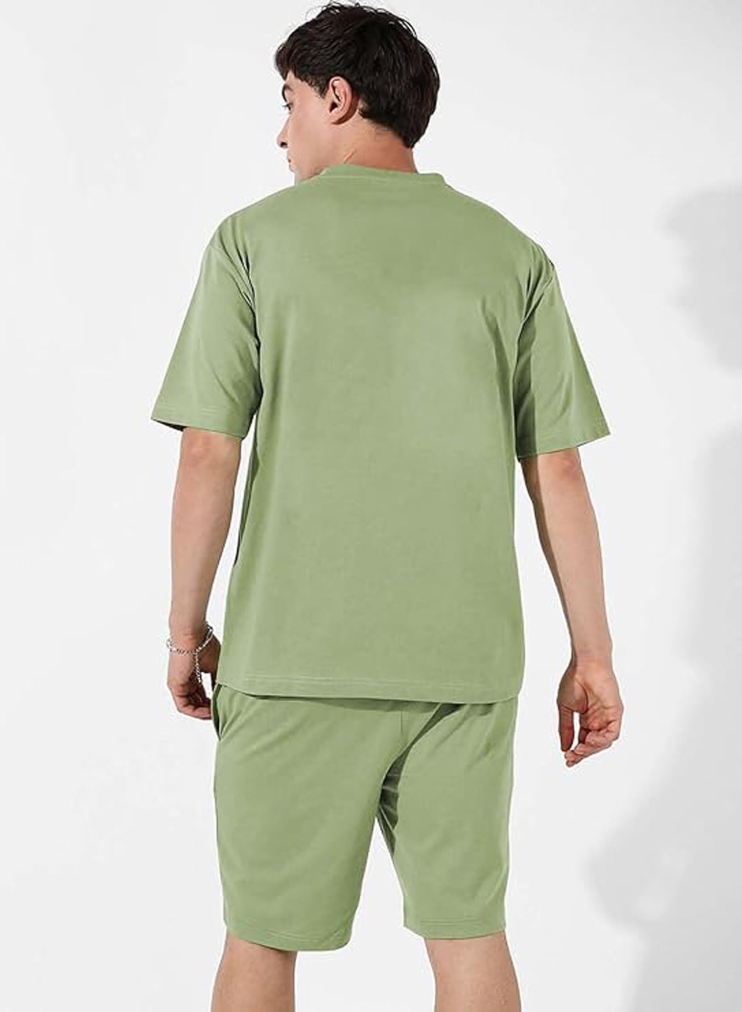 ELLITI Cotton Blend Casual Round Neck Printed T-Shirt and Shorts Set, Mens Pyjama Co-Ord Set, Sleepwear & Loungewear, Summer Ni