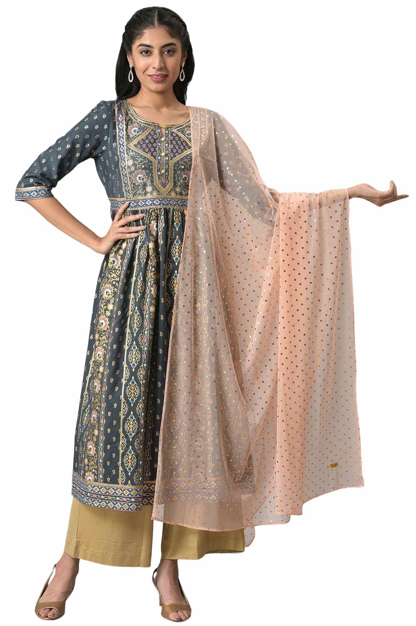 Pink Polka Dots Net Dupatta