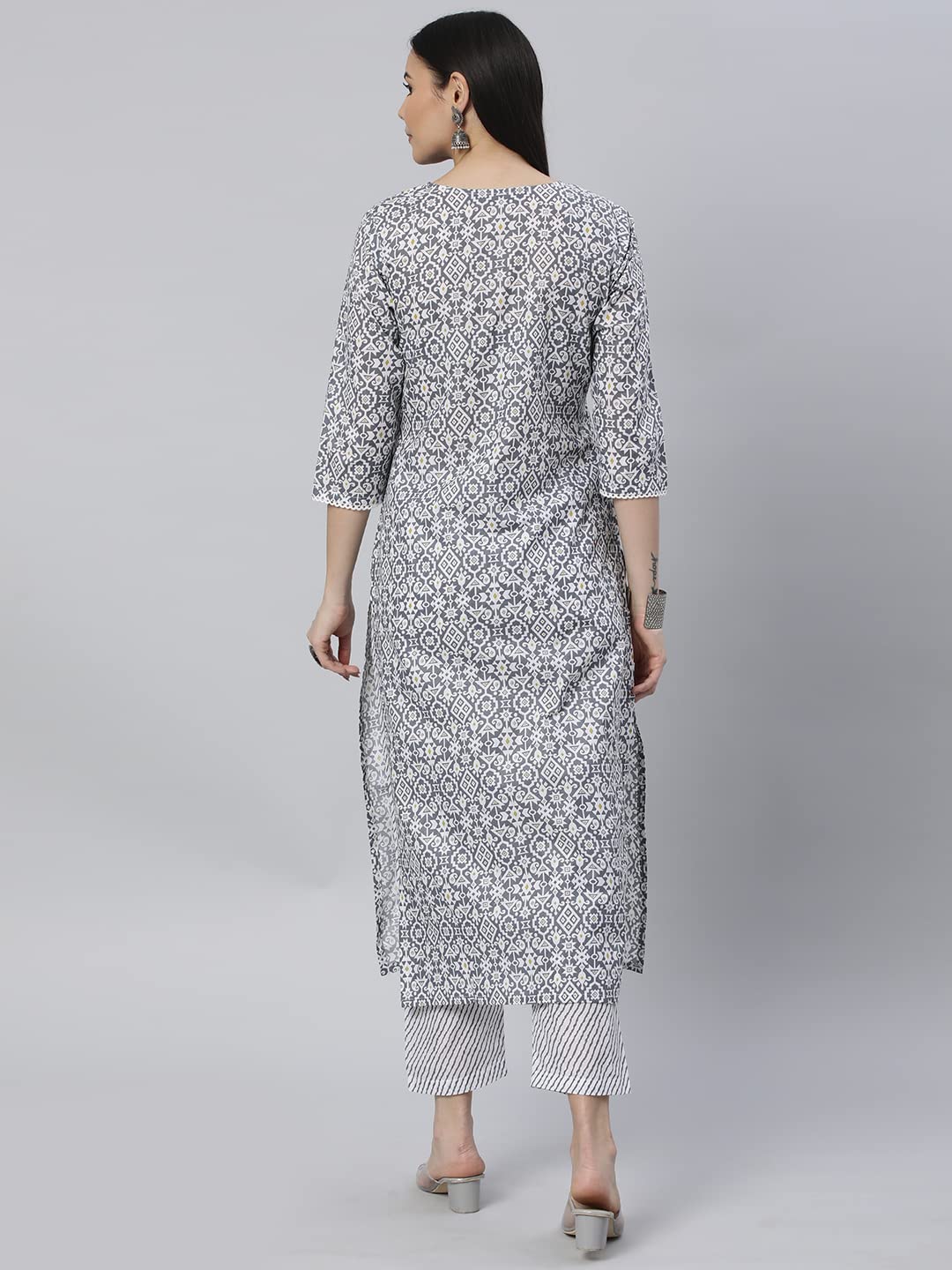 ANNI DESIGNER Women Cotton Blend Regular Kurta with Pant
