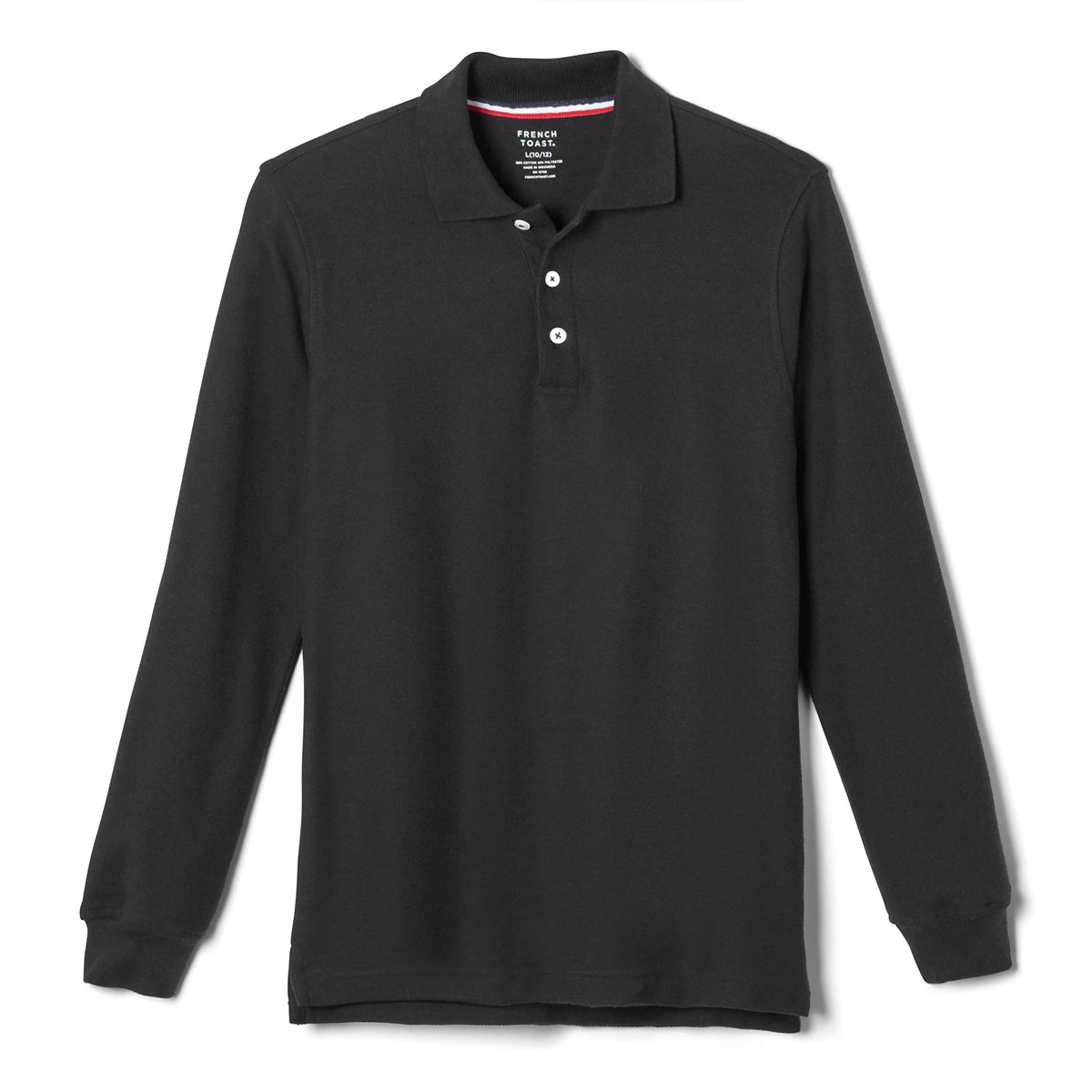French Toast Boys Pique Polo School Uniform Shirt with Long Sleeves for Boys and Girls,