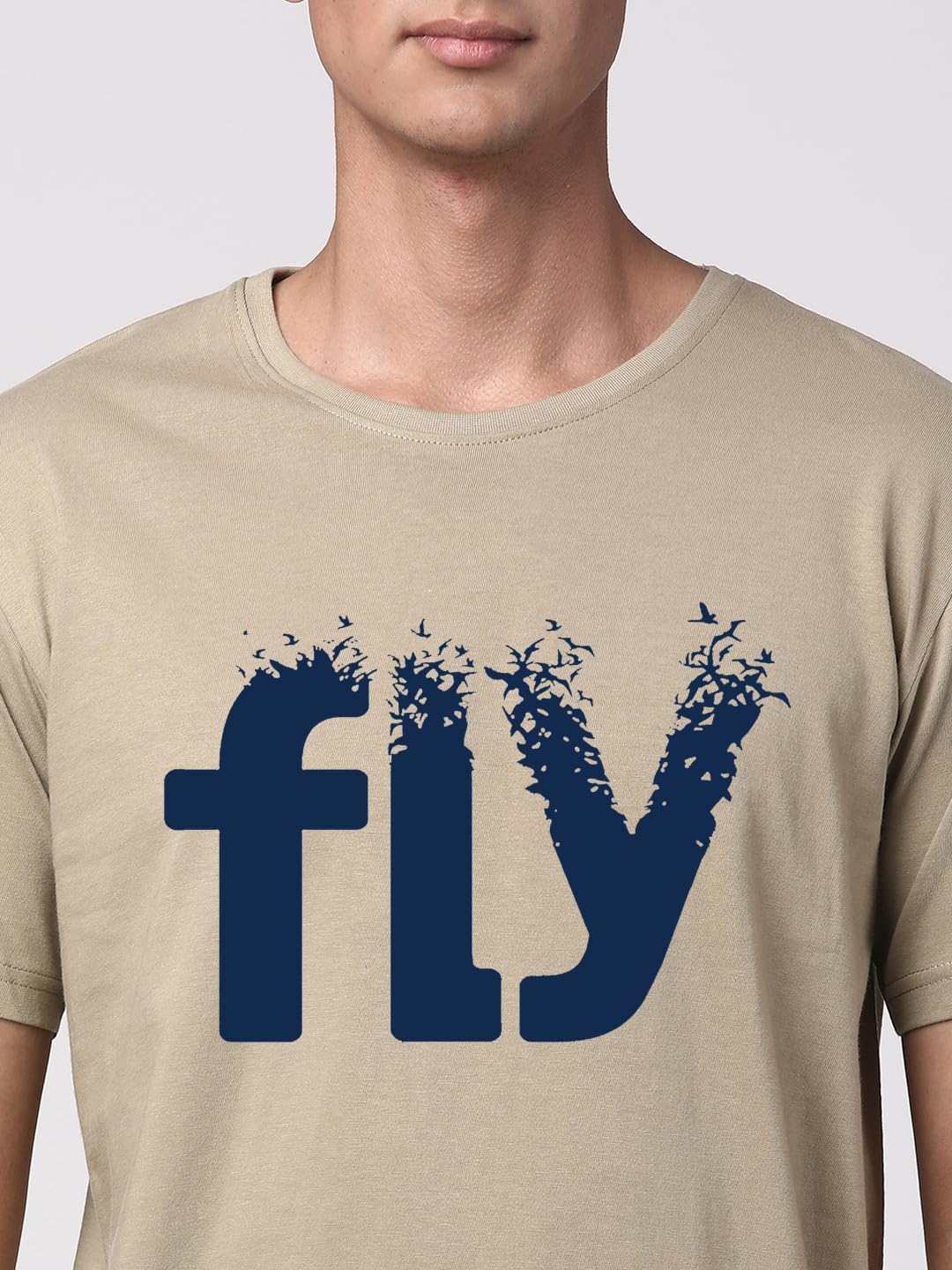 ADRO Fly Mens Printed T-Shirts (RN23-M-FLY-BE_Beige)