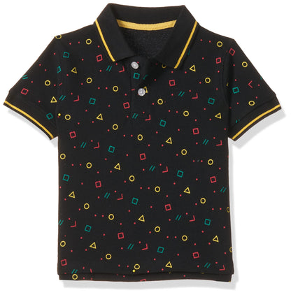T2F Boys Cotton Regular Fit T-Shirt Black