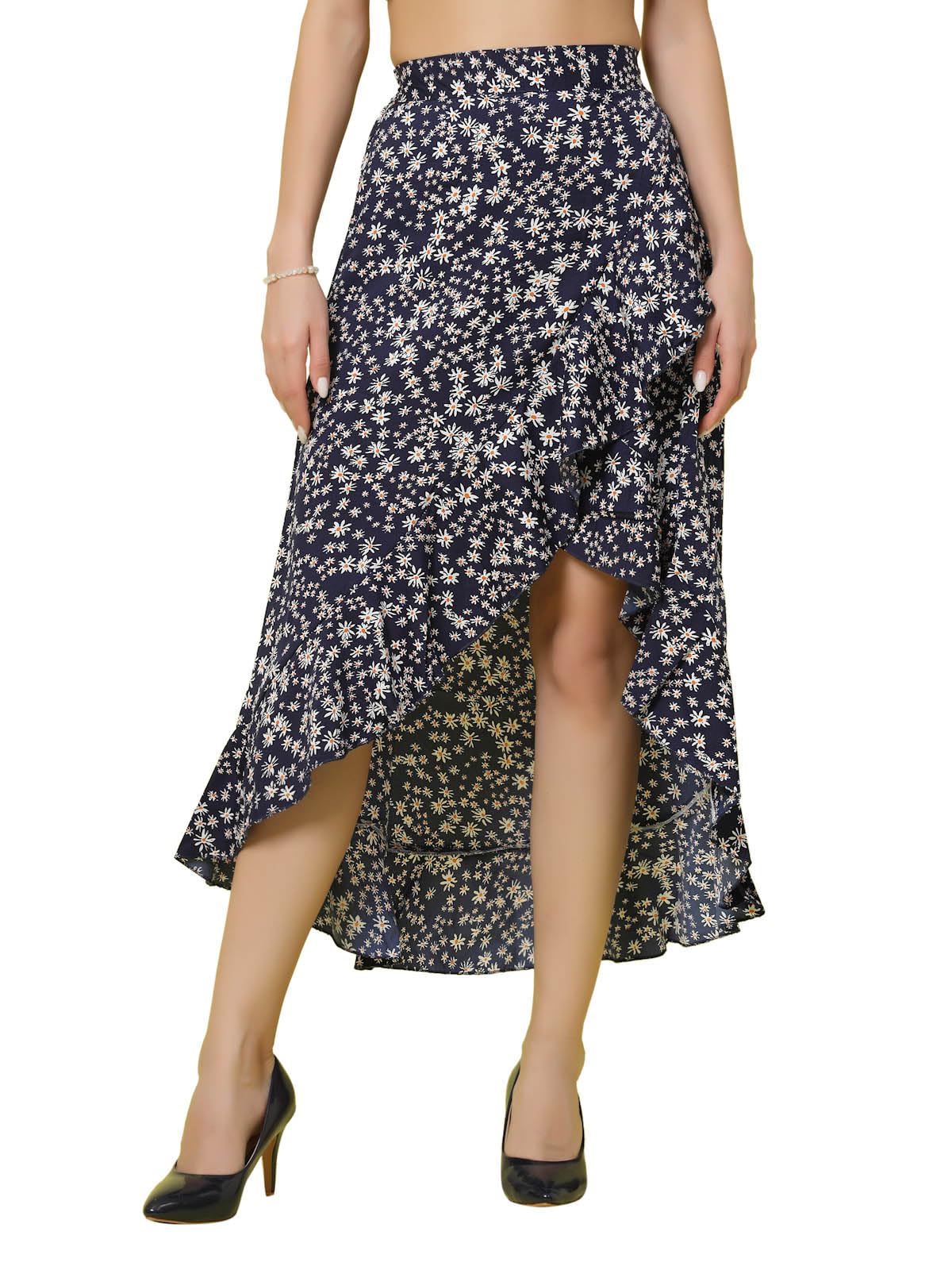 OOMPH! Long Skirts for Women Blue - msk057