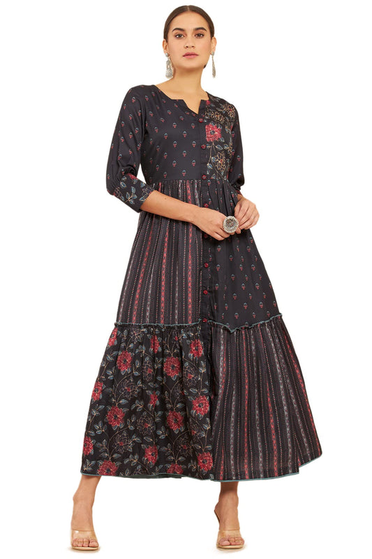 Soch Women's Georgette Printed Regular Dress Shirt