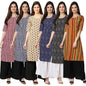 Pinkmint Straight Vibrant Colour Crepe KurtiS For WomenS Ll Fashion Fusion Kurti Ll Summer Kurti (Pack Of 6)
