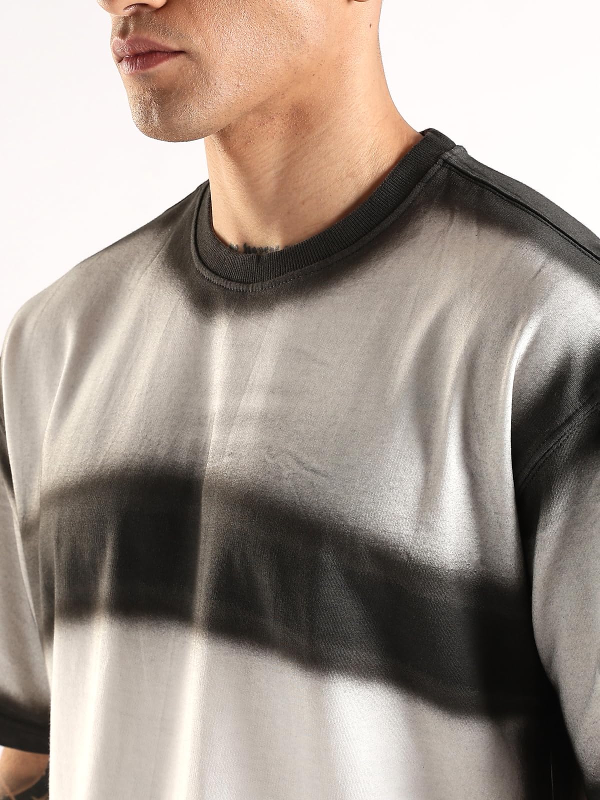 ADRO Trendy Oversized Baggy Fit Drop Shoulder Tshirt in Tie & Dye Style | French Terry Cotton Heavy Fabric Crew Neck T Shirt for