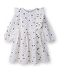 Button through heart print dress White