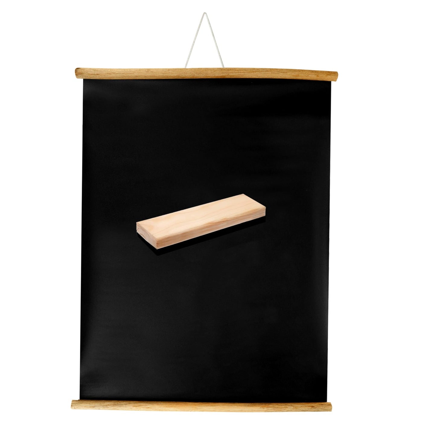Eduway 20X30 Inch Wall Hanging Wooden Roll-Up Black Board/Chalkboard | For Home, Office, School, Kids | With 1 Premium Wooden Du
