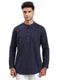 Turtle Men 100% Cotton Slim Fit Blue Stripe Casual Kurta Shirt