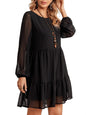 Tagas Women'S Georgette Fit And Flare Knee-Length Dress (Op-1000-Black-S_Black_S)