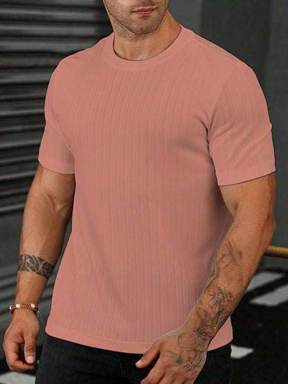 SMOWKLY Mens Solid Regular Fit T-Shirt (1278_Beige