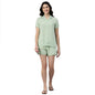 Enamor EC13 Printed Slounge Shirt and Shorts Set for Women with Scallop Lace Trim