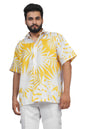 Brown Culture MenS Cotton Blend Abstract Print Shirt With Spread Collared Half Sleeves Standard Length And Button Down Closure