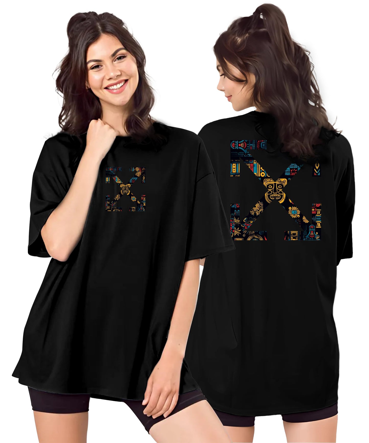 SHODOX Bio-Washed Anti Bacterial 100% Pure Cotton Womens Oversized Latest Aesthetic Premium Printed T-Shirt | Cozy Soft, Less Wr