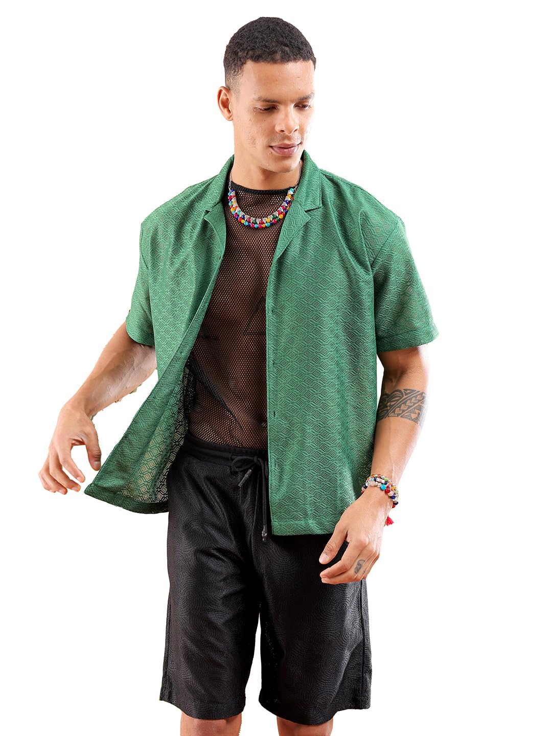 The Indian Garage Co Mens Relaxed Fit Shirt (1023-SHWKRS-06_Black