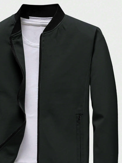 Noble Monk Bomber Jacket For Men | Mens Quilted Standard Length Jacket | Full Sleeve Mens Jacket