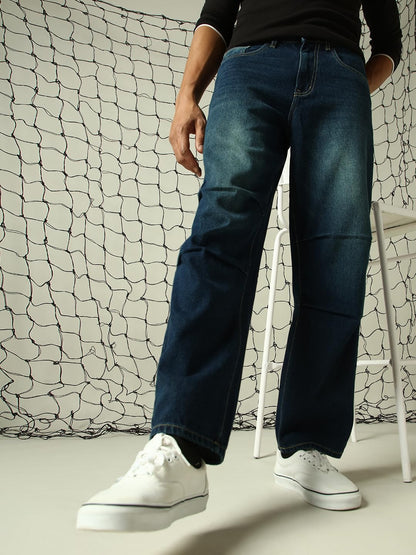 Hubberholme Men Washed Cotton Loose Fit Mid- Rise Jeans 7