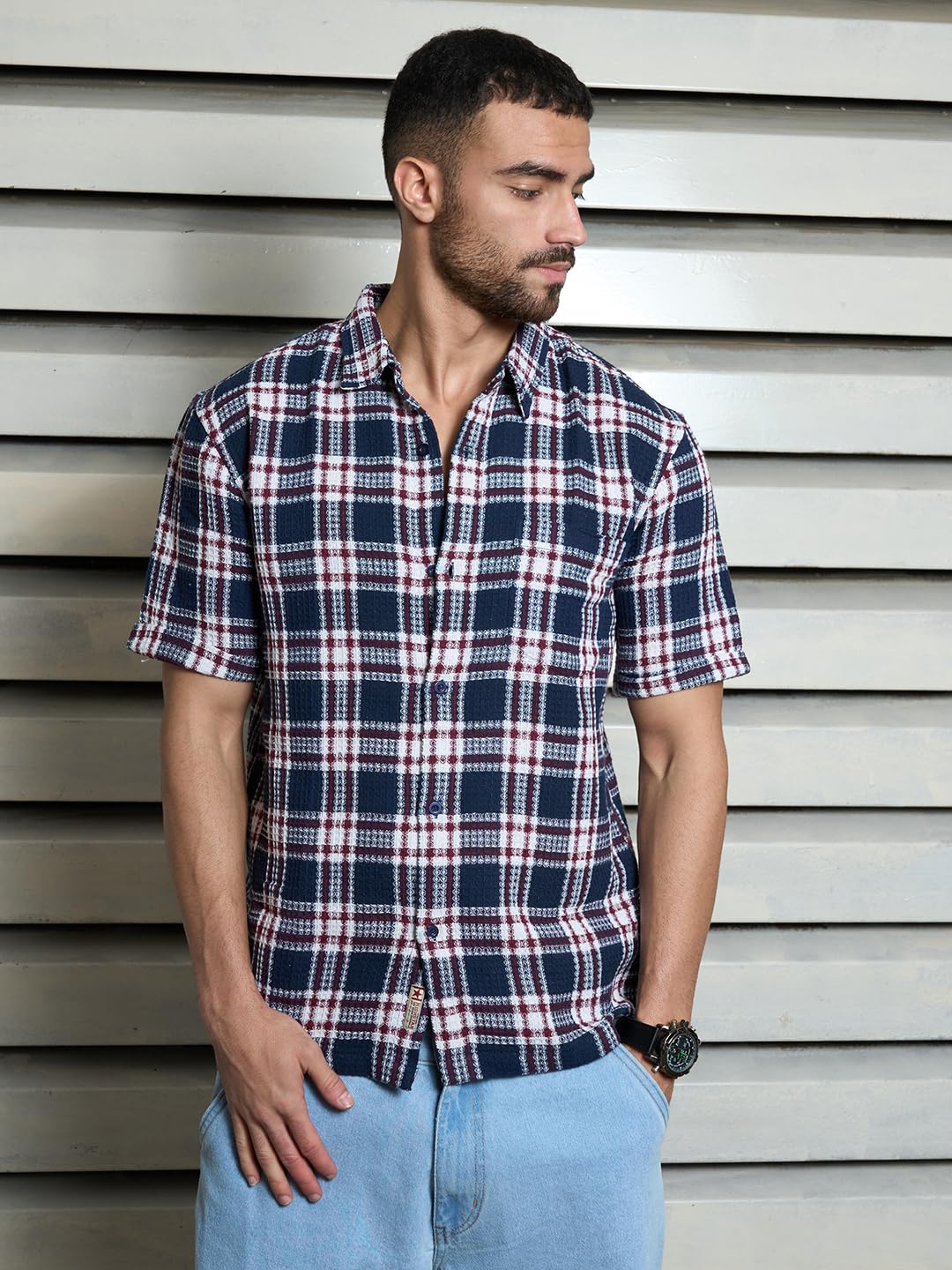 High Star MenS Regular Fit Shirt (Hsmshs2469_Multicolour