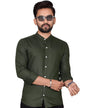 Besix MenS Cotton Solid Shirt With Mandarin Collared Full Sleeve Button Closure Curved Hem Straight Length And One Pocket | Mdr
