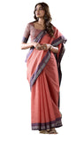 Pujia Mills WomenS Handloom Cotton Saree With Contrast Weaving Border Indian Ethnic Wear Saree Office Wear Cotton Saree With Un