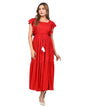 Digital Shopee Western Dress For Women Viscose Rayon Solid Long Puff Sleeves Fit & Flared Dress Square Neck One Piece Solid Pack