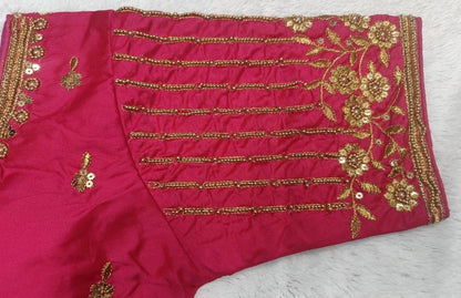 Pujia Mills Womens Readymade Bridal Embroidery Blouse Multi Coding maggam Work moti Work Indian Ethnic Designer Stitched Readym