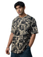 The Souled Store Batman: Gotham City Men and Boys Half Sleeves Round Neck Graphic Printed Cotton Lightweight All-Season Oversize