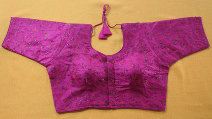 Vihu Fashion WomenS Sequence Multi Embroidered U Neck Half Sleeve Readymade Saree Blouse Indian Ethnic Designer Stitched Women