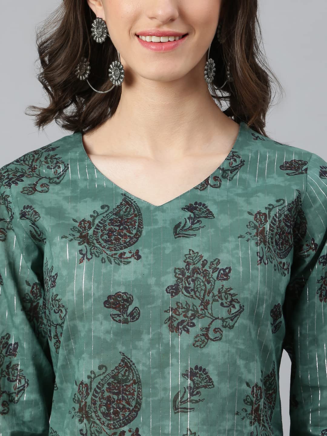 idaLia Black Printed Kurta