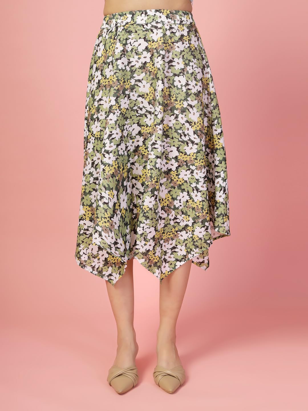 OOMPH! Long Skirts for Women Green - msk189