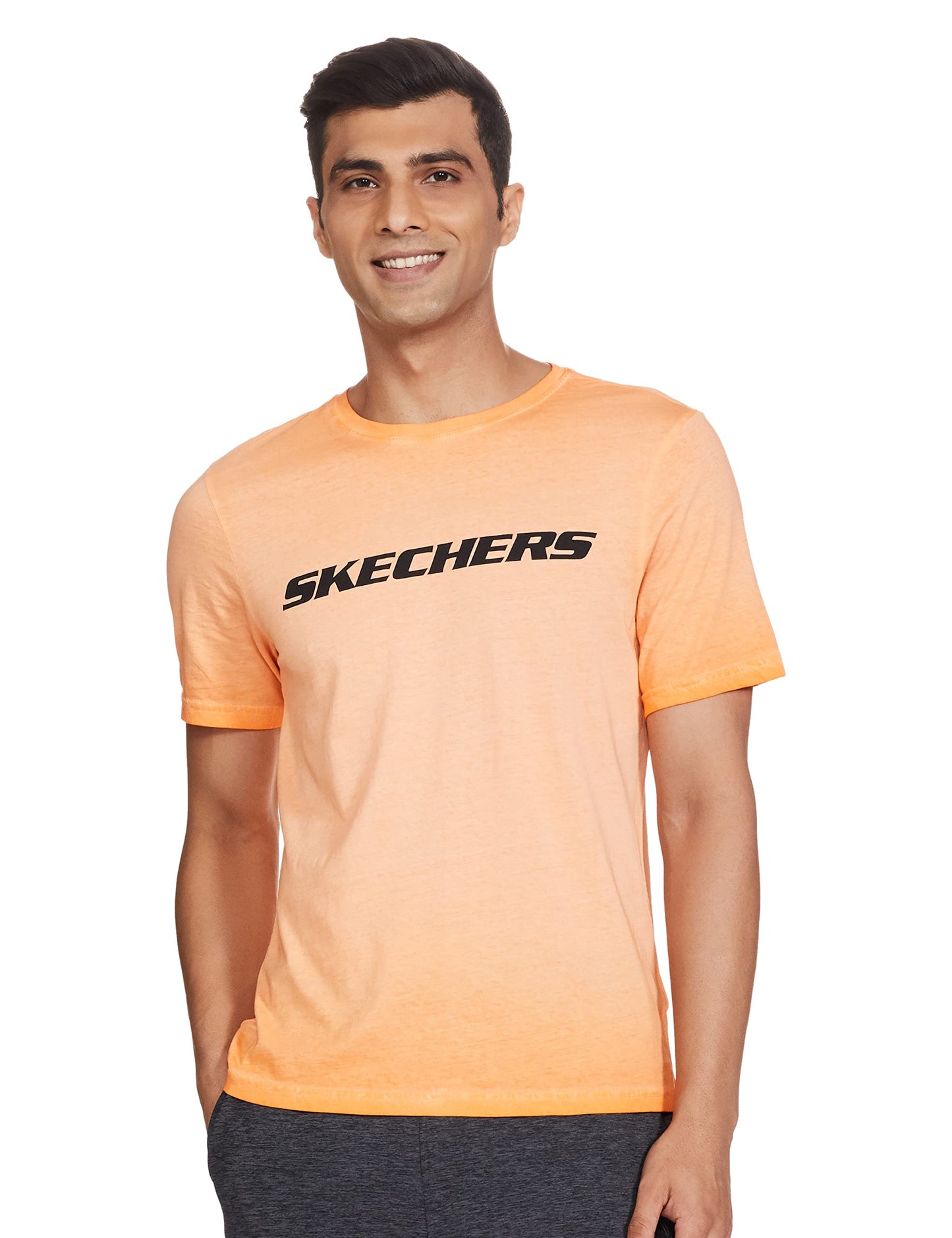 Skechers Men Cotton Solid Regular T-Shirt